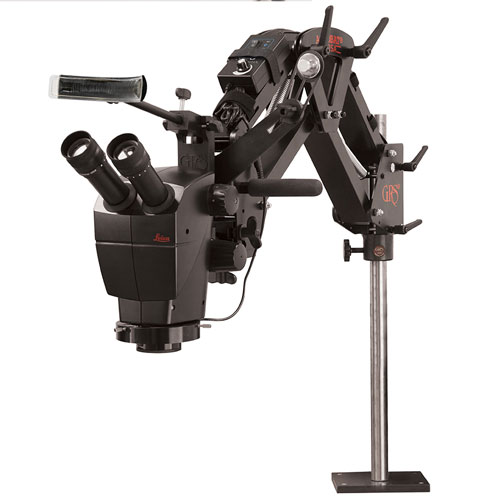 מיקרוסקופ Leica A60 עדשה 0.5 + תאורה + סטנד אקרובט GRS Acrobat Versa