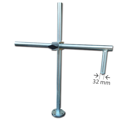 סטנד שולחני למיקרוסקופ נירוסטה SS (מחבר אלומיניום) - חיבור מוט 32 מ"מ - FC